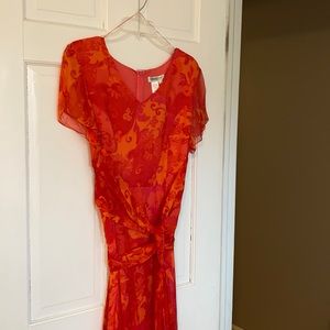 Orange and red floral dress